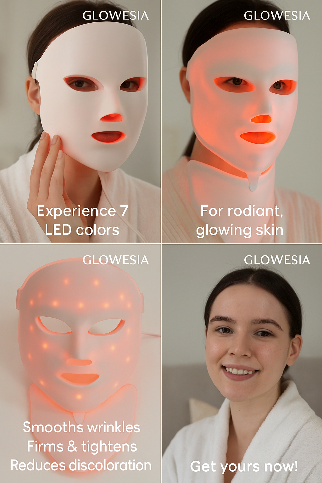 Glowesia™ 7-Color LED Therapy Mask – For Face & Neck