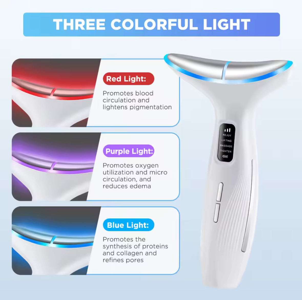 LED Neck & Face Lifting Massager – EMS Vibration & Red Light Therapy