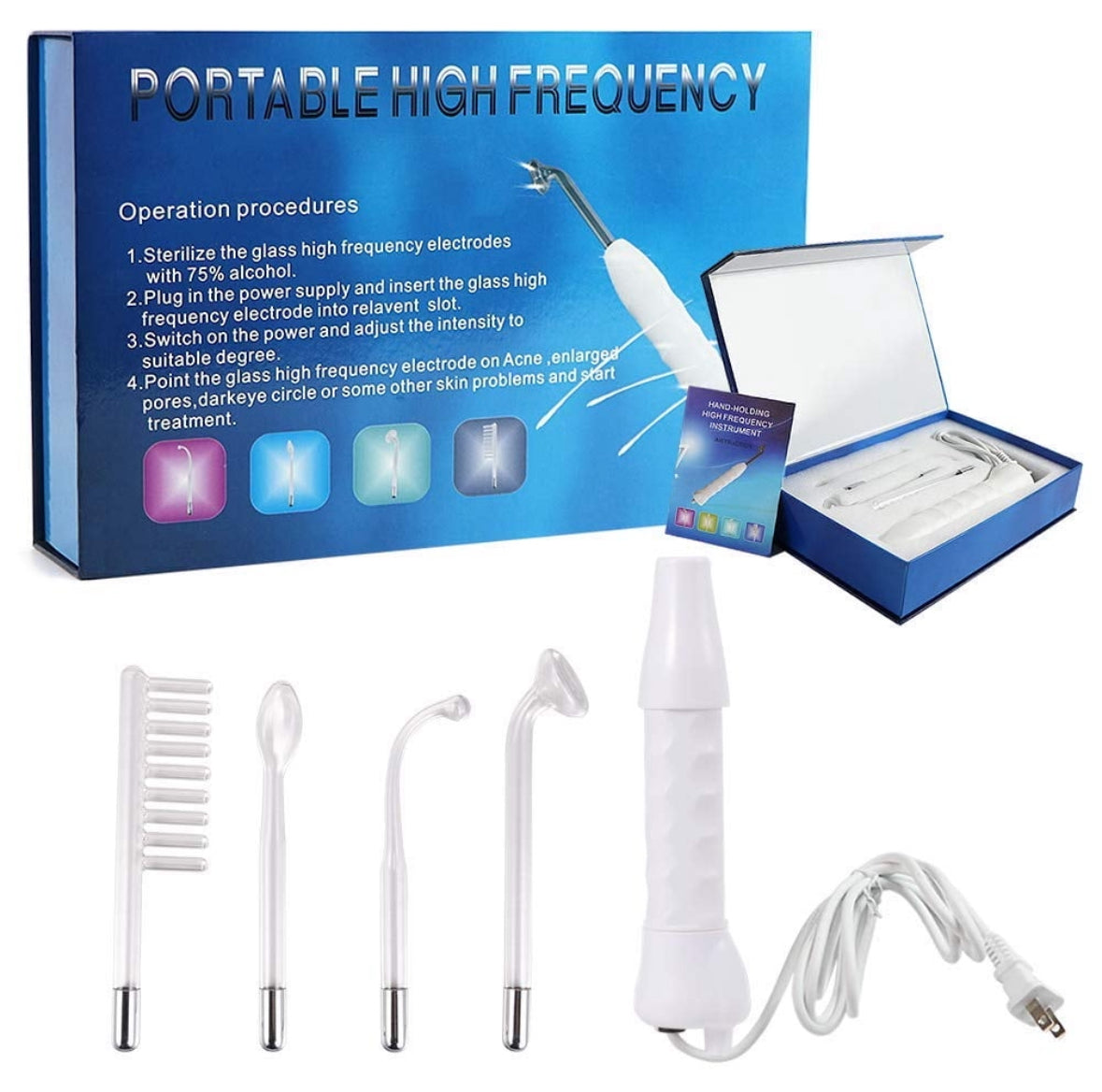 High Frequency Facial Wand – Anti-Acne & Skin Tightening Device
