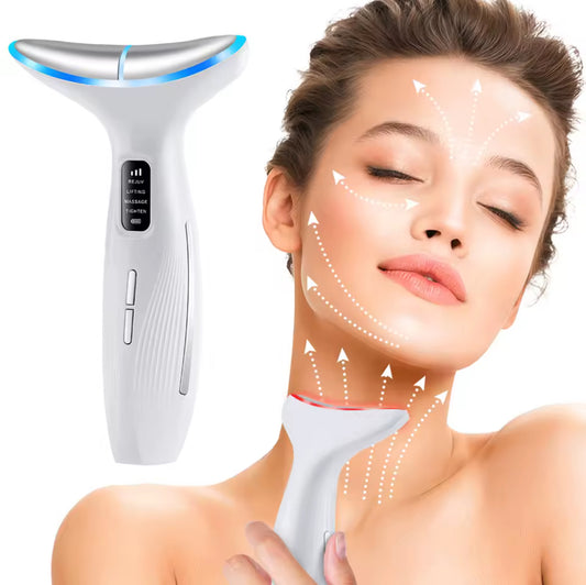 LED Neck & Face Lifting Massager – EMS Vibration & Red Light Therapy