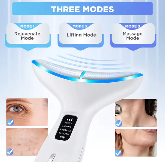 LED Neck & Face Lifting Massager – EMS Vibration & Red Light Therapy