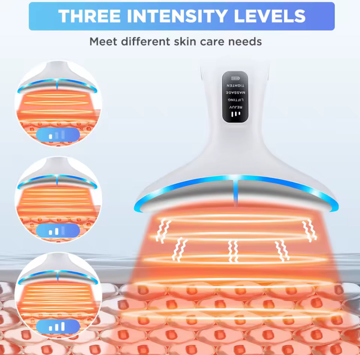 LED Neck & Face Lifting Massager – EMS Vibration & Red Light Therapy