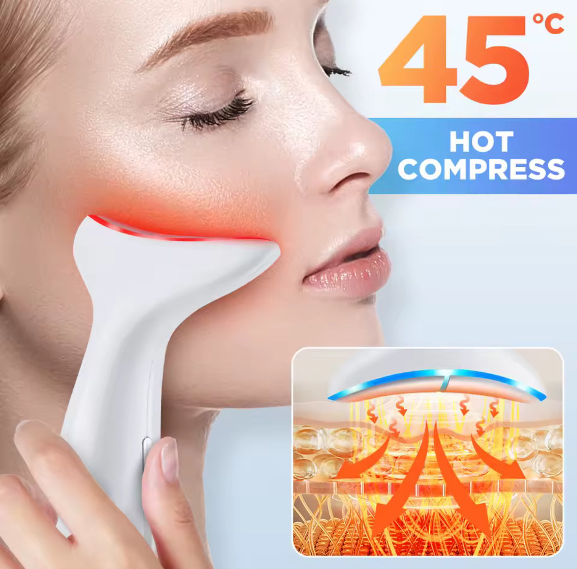 LED Neck & Face Lifting Massager – EMS Vibration & Red Light Therapy